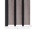 SL - GREY on Black Slimline Wall Panel (120mm x 2400mm)