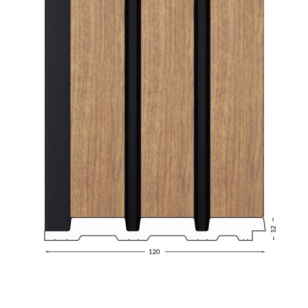 SL - KIAAT on Black Slimline Wall Panel (120mm x 2400mm)
