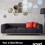 Silver - Hexagon Peel & Stick (Self Adhesive) Mirror