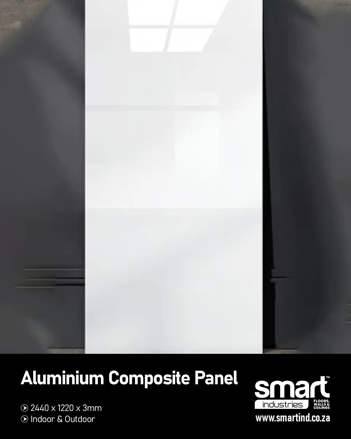 Aluminium Composite Panel 2 White Gloss - GB - Aluminium Composite Sheet (1220 x 2440 x 3mm) - Image 1
